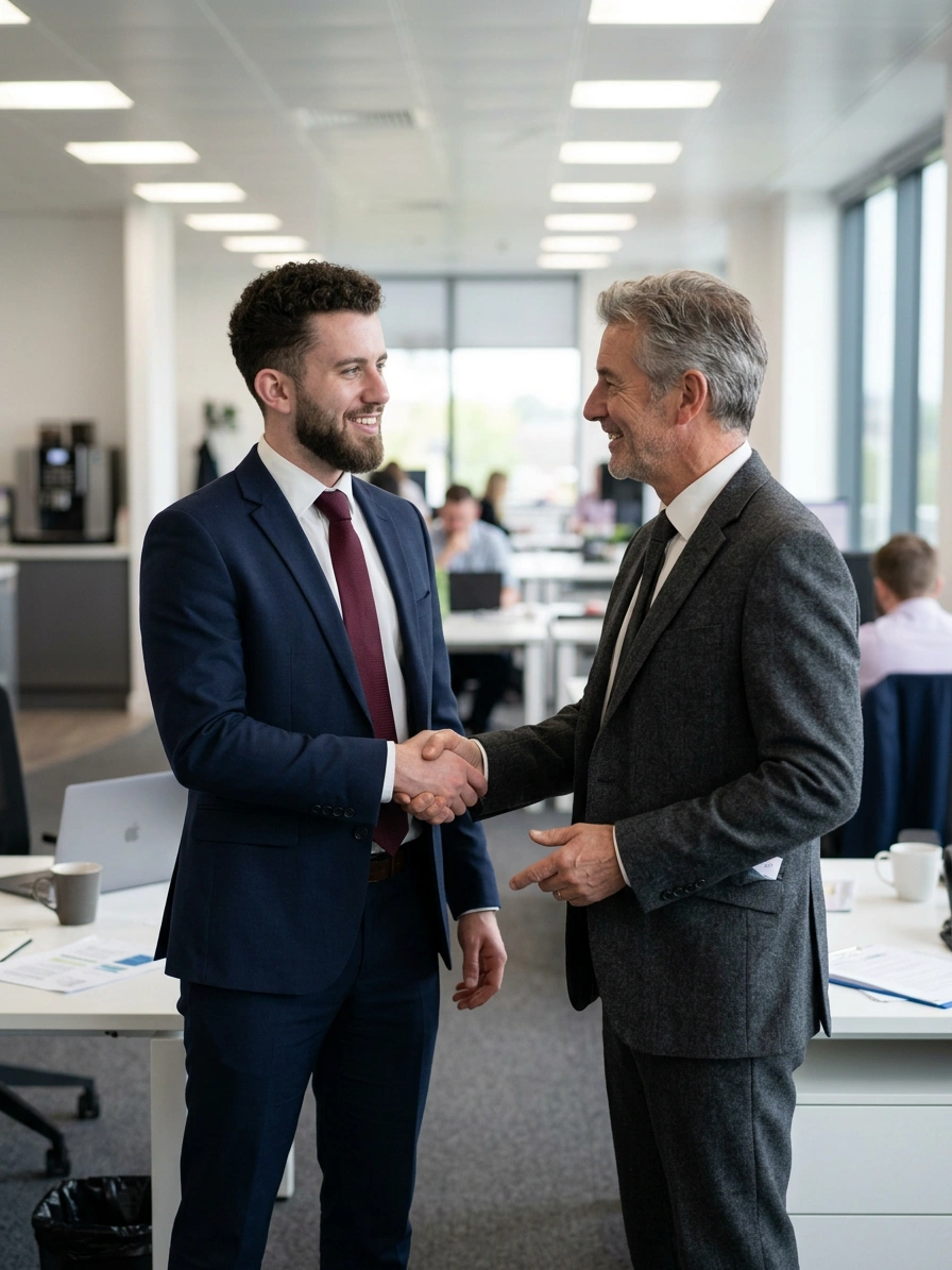 Andrej Münger beim Händeschlag